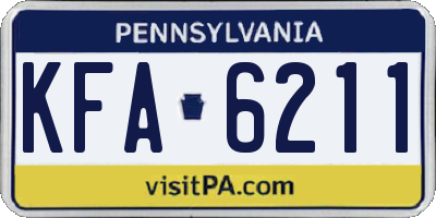 PA license plate KFA6211