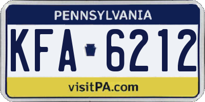 PA license plate KFA6212