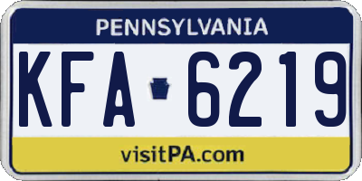 PA license plate KFA6219