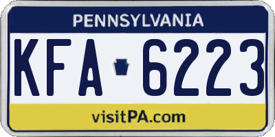 PA license plate KFA6223