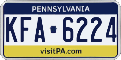PA license plate KFA6224