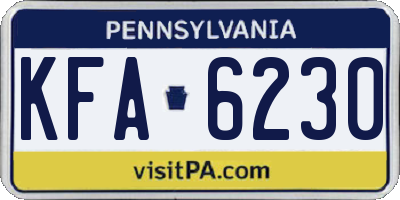 PA license plate KFA6230