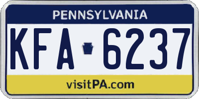 PA license plate KFA6237