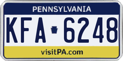PA license plate KFA6248