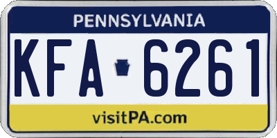 PA license plate KFA6261
