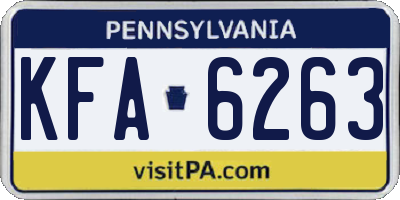 PA license plate KFA6263