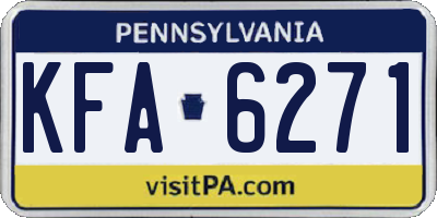 PA license plate KFA6271