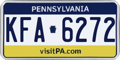 PA license plate KFA6272