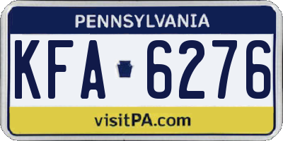 PA license plate KFA6276
