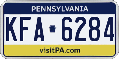 PA license plate KFA6284