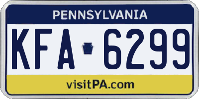 PA license plate KFA6299