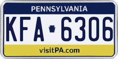 PA license plate KFA6306
