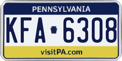 PA license plate KFA6308