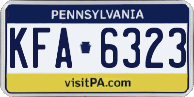 PA license plate KFA6323