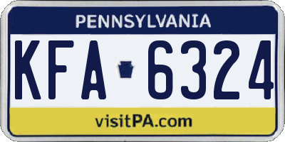 PA license plate KFA6324