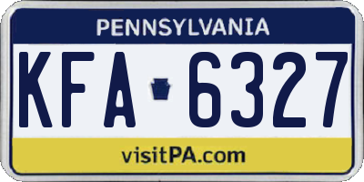 PA license plate KFA6327