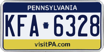 PA license plate KFA6328