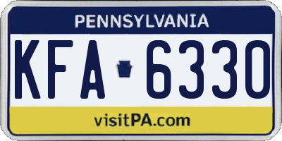 PA license plate KFA6330