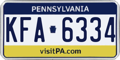 PA license plate KFA6334