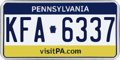 PA license plate KFA6337