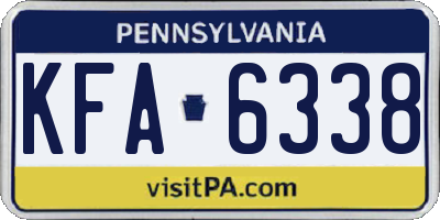 PA license plate KFA6338