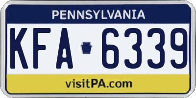 PA license plate KFA6339
