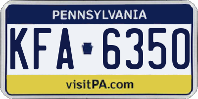 PA license plate KFA6350