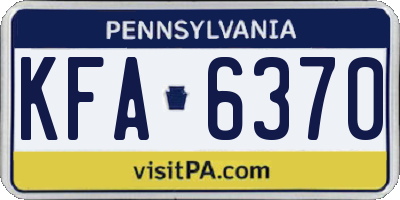 PA license plate KFA6370
