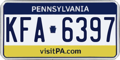 PA license plate KFA6397