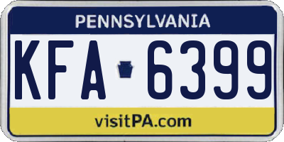 PA license plate KFA6399