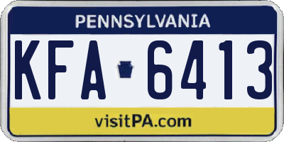 PA license plate KFA6413