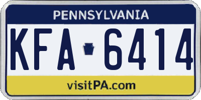 PA license plate KFA6414