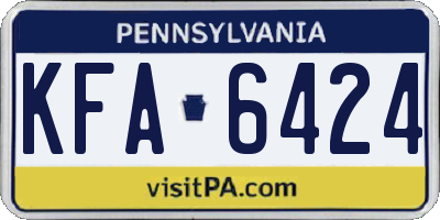 PA license plate KFA6424
