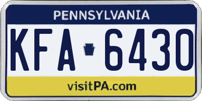 PA license plate KFA6430
