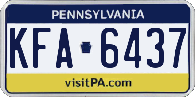 PA license plate KFA6437