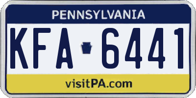 PA license plate KFA6441