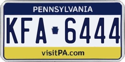 PA license plate KFA6444