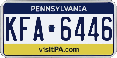 PA license plate KFA6446