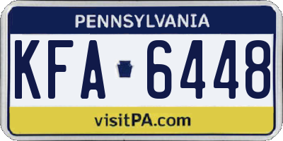 PA license plate KFA6448