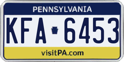 PA license plate KFA6453