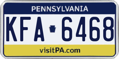 PA license plate KFA6468