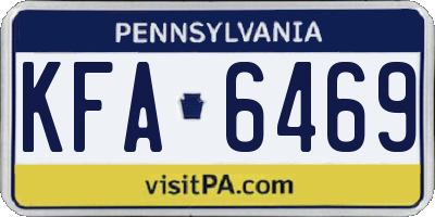 PA license plate KFA6469