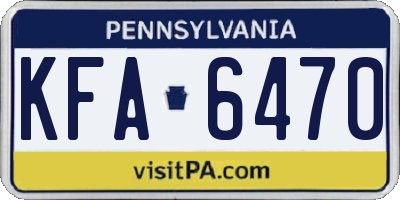 PA license plate KFA6470