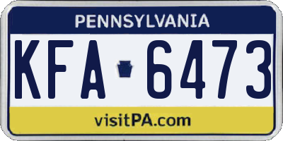 PA license plate KFA6473