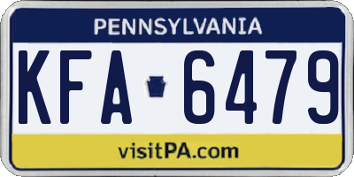 PA license plate KFA6479