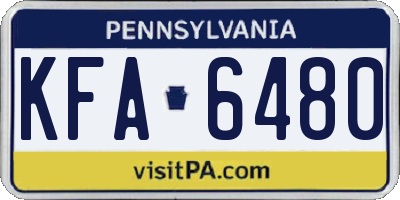 PA license plate KFA6480
