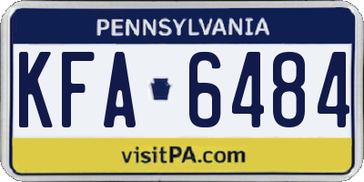 PA license plate KFA6484