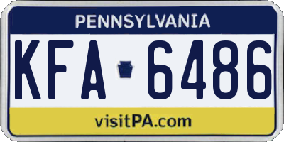 PA license plate KFA6486