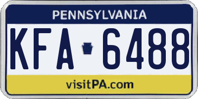 PA license plate KFA6488