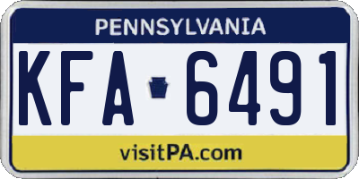 PA license plate KFA6491